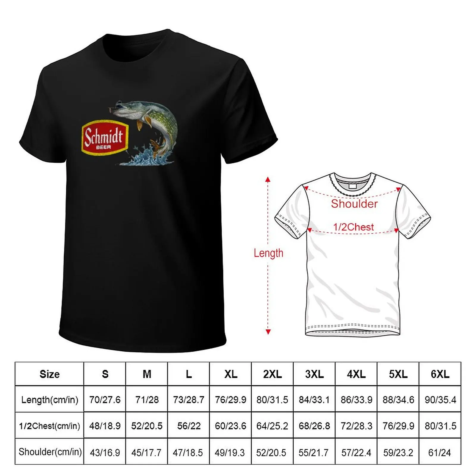 Schmidt Beer Vintage Fishing Pike Distressed Retro T-Shirt t shirt man designer T-Shirt
