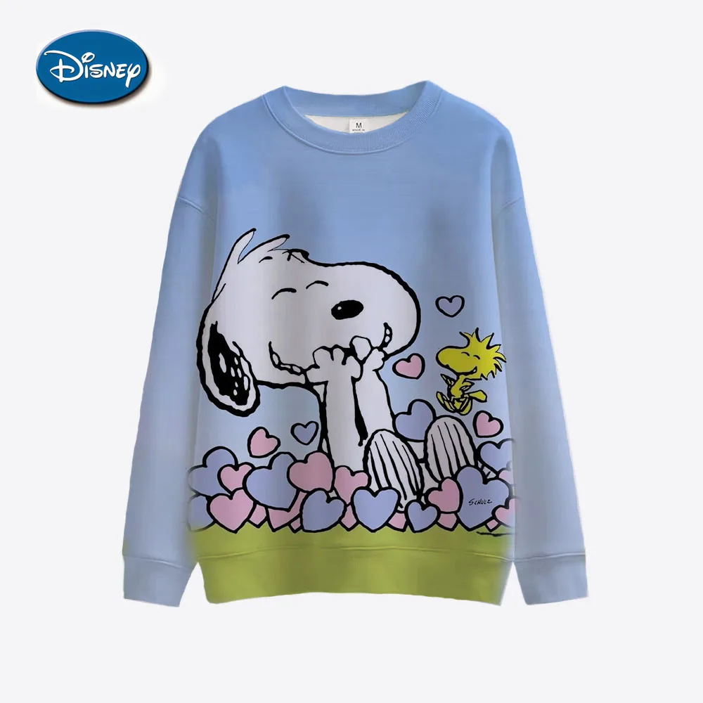 Snoopy Cartoon Anime Women\'s Hoodie Spring and Autumn Edition Women\'s Round Neck Hoodie 2024 New Casual Couple Sportswear Top