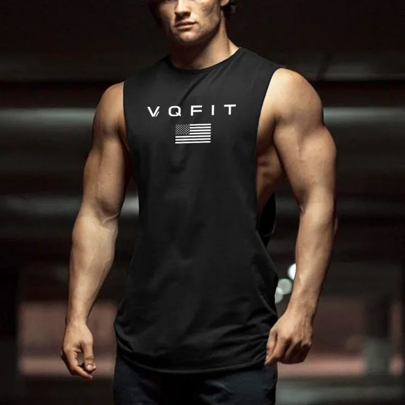 Mens Running Muscle Sleeveless Vest Brand Gym Casual Clothing Cool Tank Top Fashion Workout Fitness Sporting Singlets