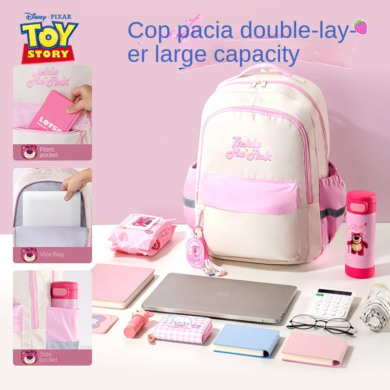 Disney Girl Causal School Bag Primary Middle High Student Shoulder Orthopedic Backpack Large Capacity Light Water Proof Mochilas