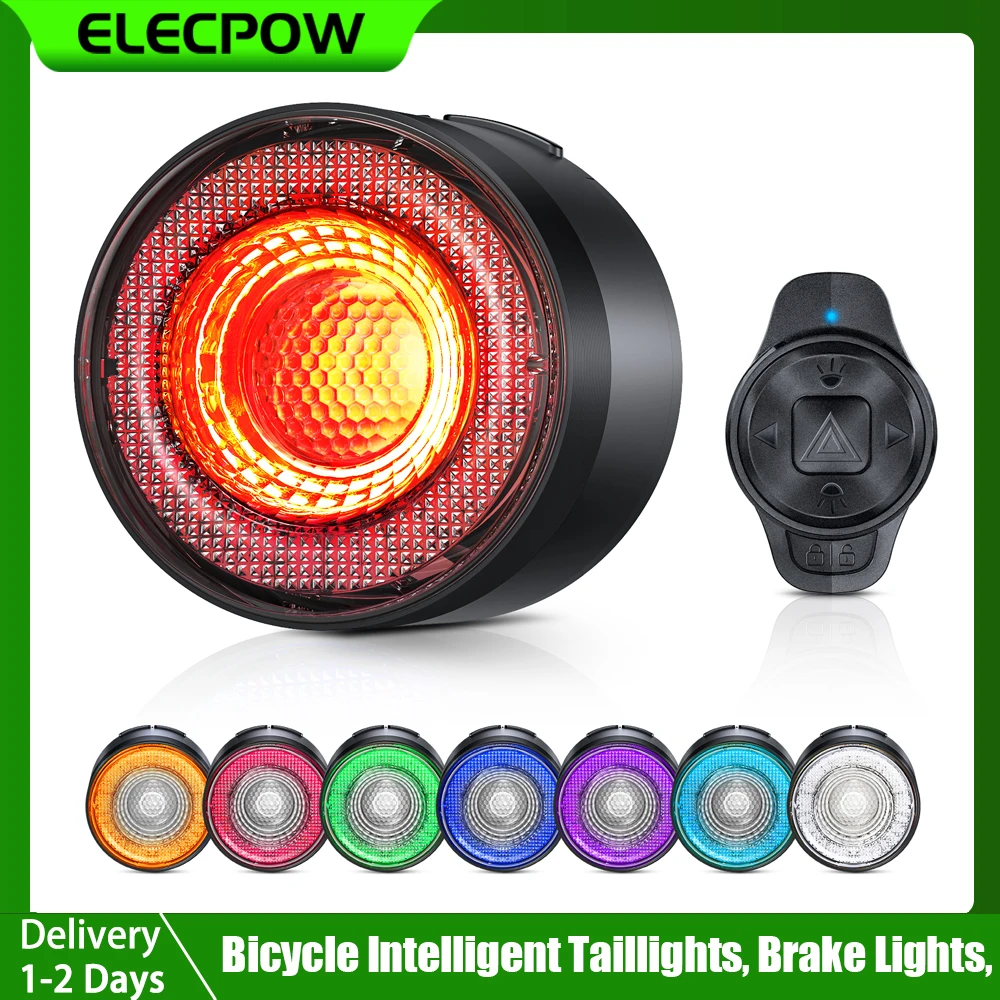 Elecpow Colorful Warning light  Brake light Turn signals Emergency Flasher 4-in-1 Color Taillight Waterproof Bike Accessories