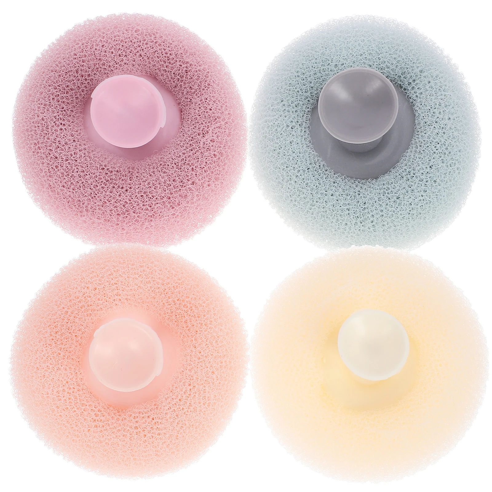 

4pcs Bath Ball Shower Scrubber Body Exfoliating Skin Cleaning Bathing Tool Supplies Purple Yellow Suction Cup