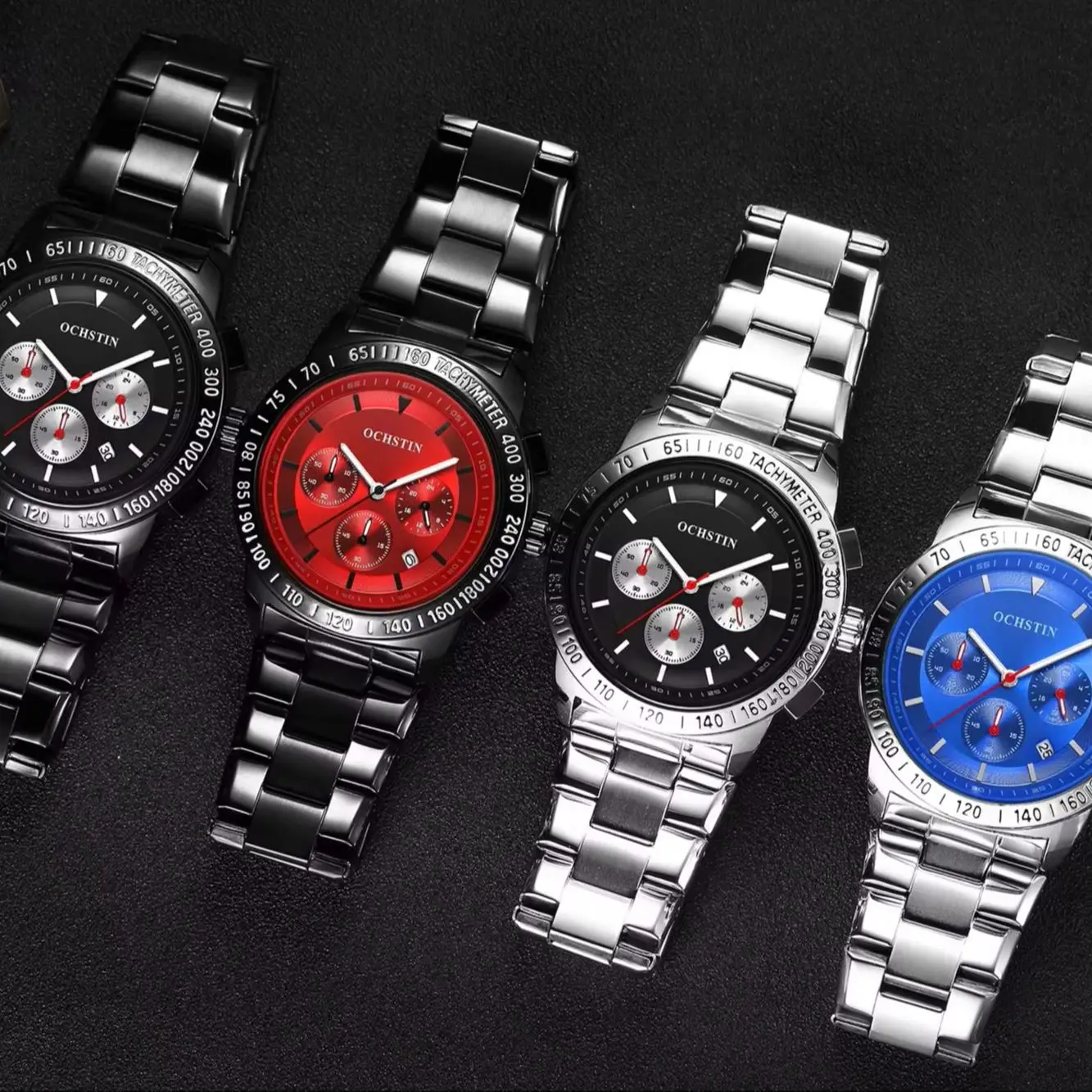 

OCHSTIN Pilot Series Men's Quartz Stainless Steel Strap Wristwatch Man Waterproof Calendar Men Multifunctional Movement Watches
