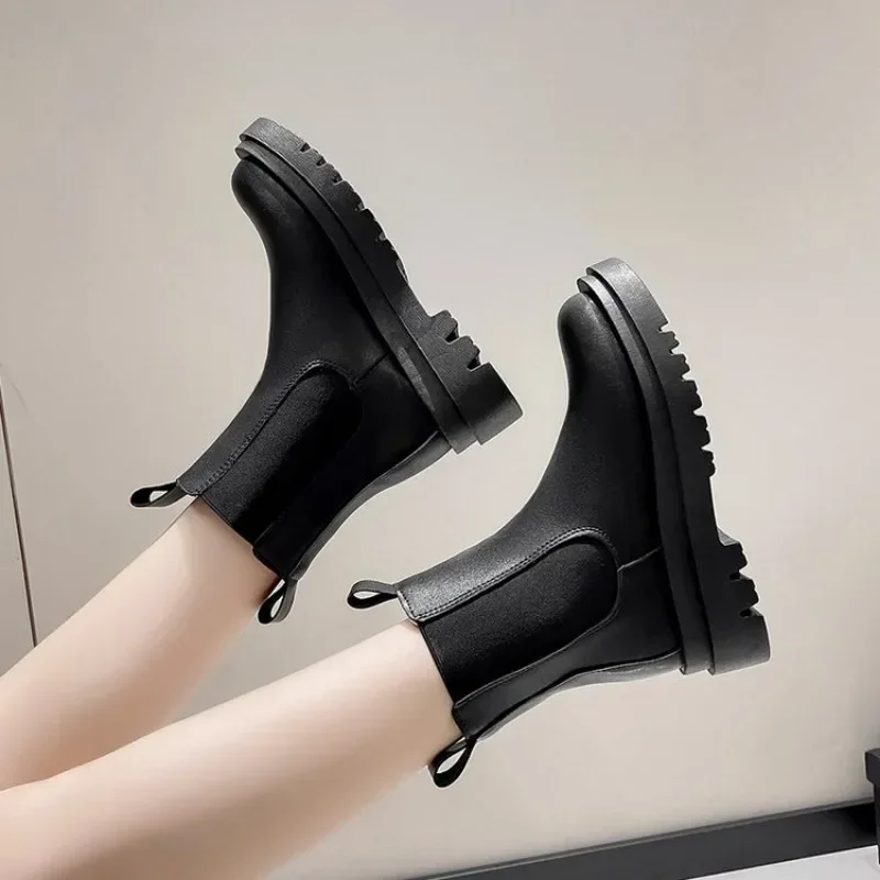 2024 New Thicken Winter Knight Boots Women Knee High Long Square Heel Boots Retro Thick Motorcycle Boots Black White Botas Mujer images - 6