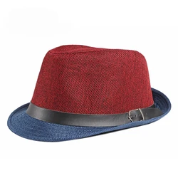 Spring and Summer Patchwork Men's Jazz Hat  Unisex Fashionable Fedoras Hat for Women