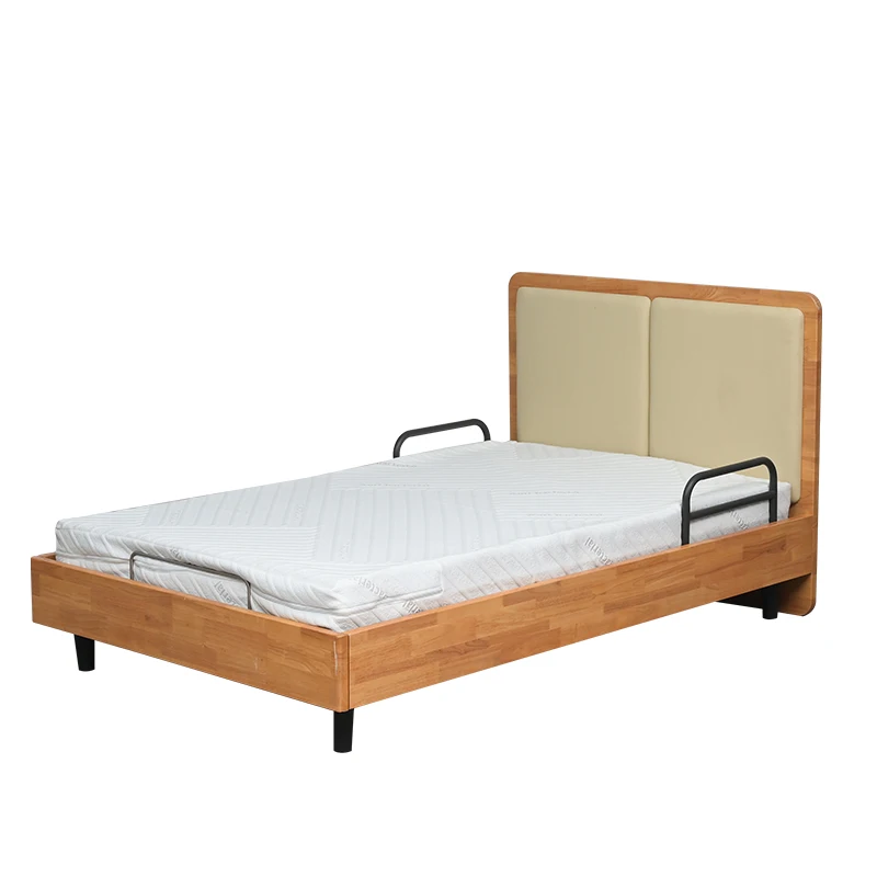 غرفة نوم منزلية، كهربائية قابلة للتعديل، رعاية منزلية، سرير المسنين، إطار خشبي يعمل عن بعد للعناية الشخصية بالنوم #1