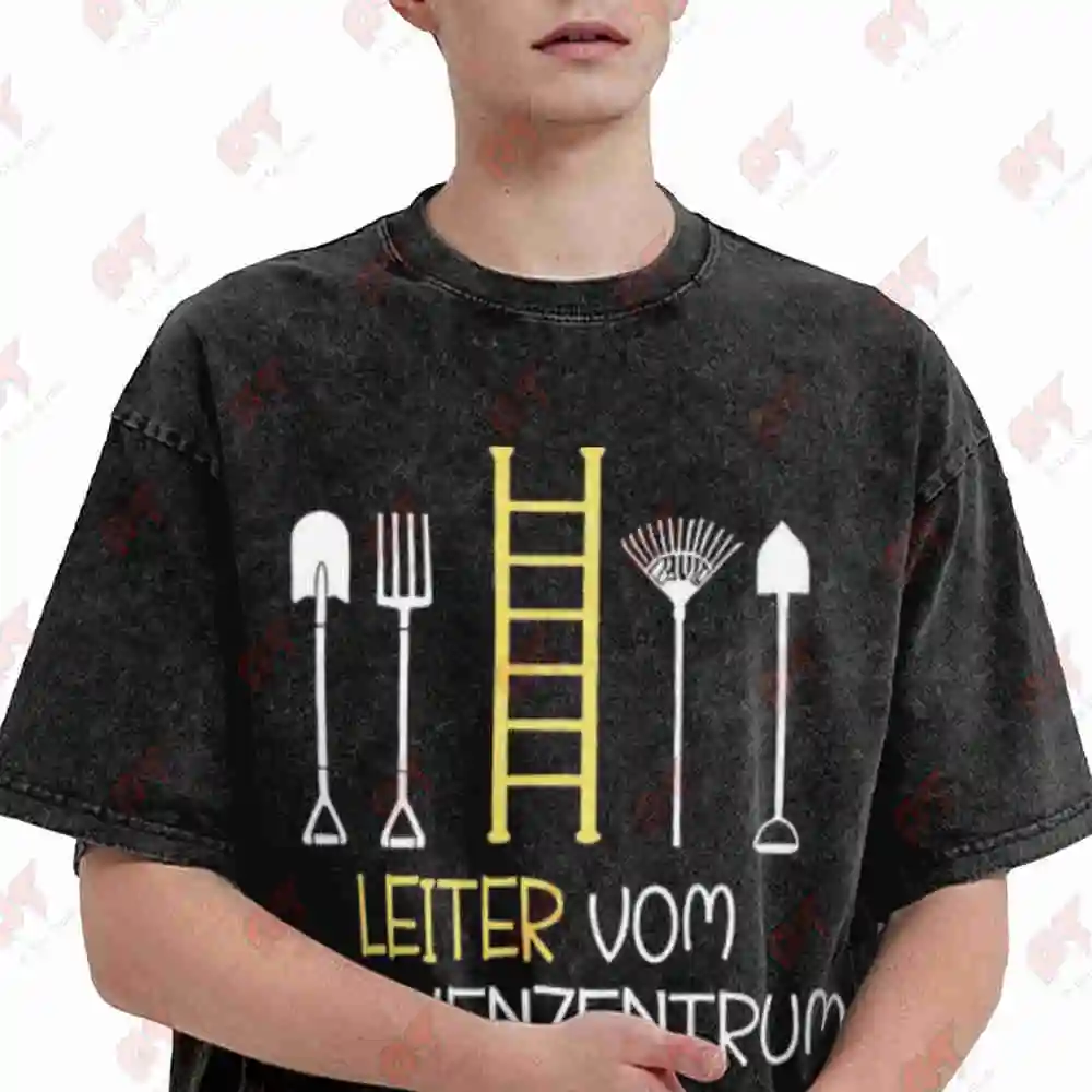 Yellow Ladder Logo Data Center Vintage Washed Tee Pure Cotton T-Shirt
