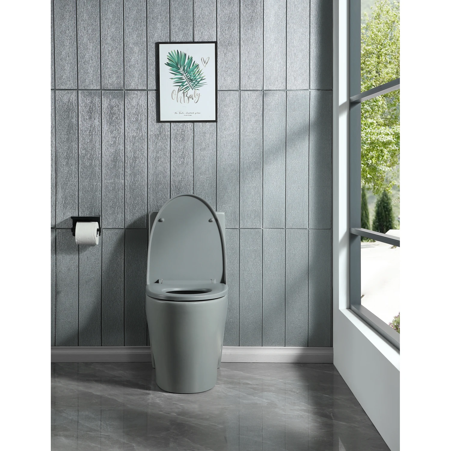 

Slate Gray Elegance Toilet Lid Cover 23T01-LGP04