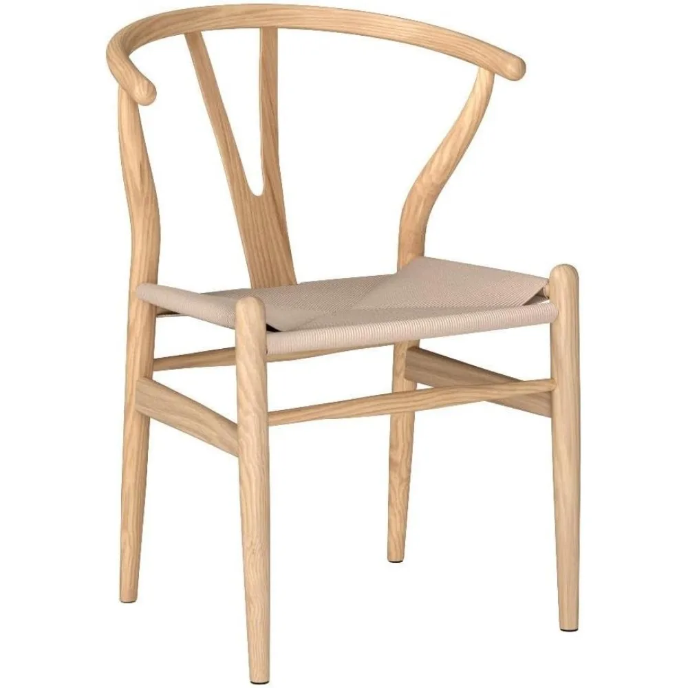 Houten Wishbone Stoelen Beuken, Y-Vormige Rugleuning Dineren Midden Eeuw Stoel, Essenhout/Natuurlijk Hout