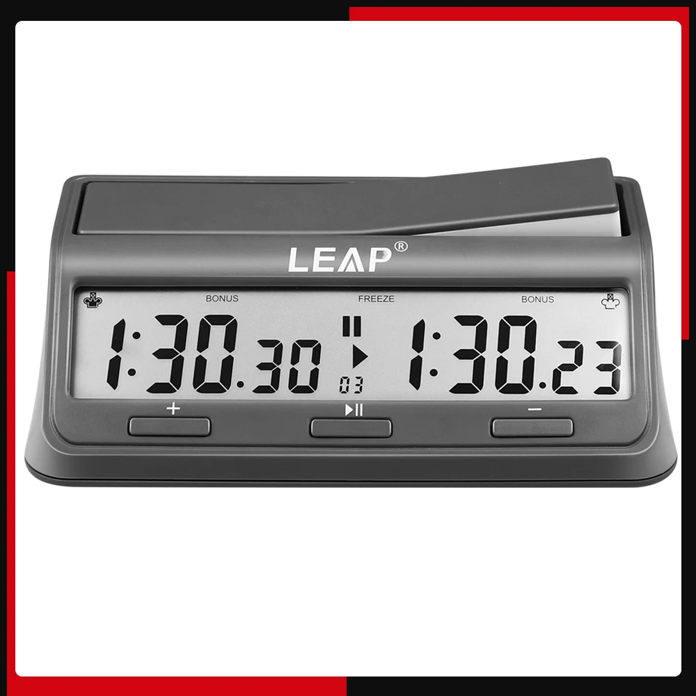 LEAP Chess Clock Digital Chess Timer Professional for Board Games Timer with 37 Preset Programme Moves Restrict Time Feature