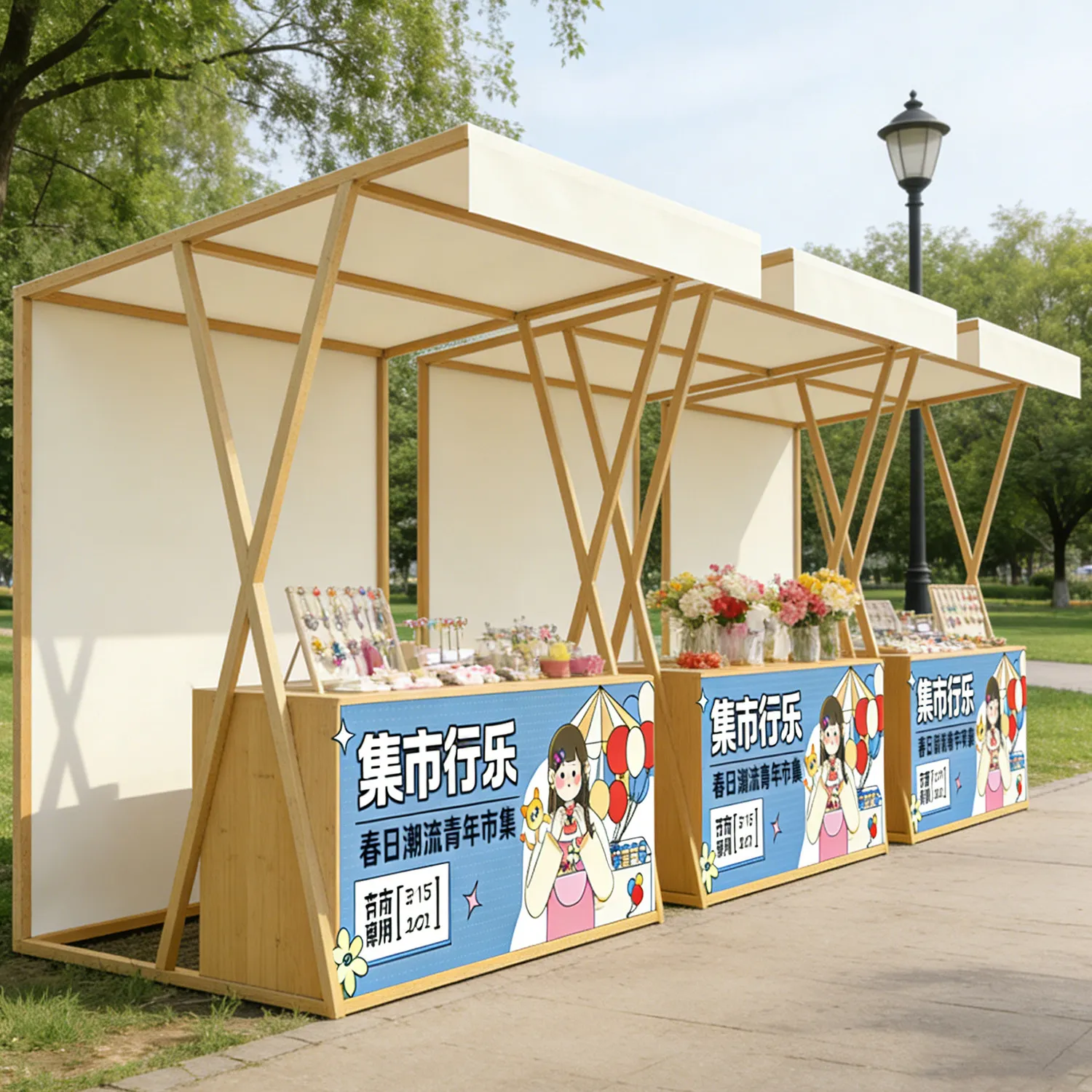 Mobile display stand Commercial street Activities Outdoor large scaffolding Scenic spot Temple fair street kiosk