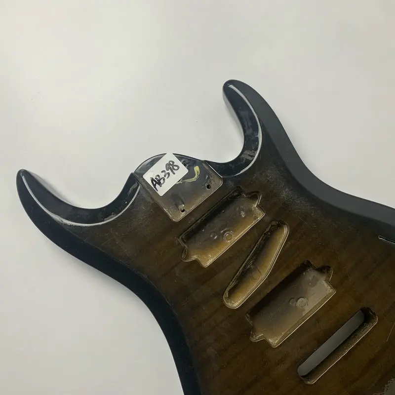 AB398 Brown Flamed Maple ST Guitar Body HSH Pickups for Custom Orders DIY Guitar Part with Damages Stock Items