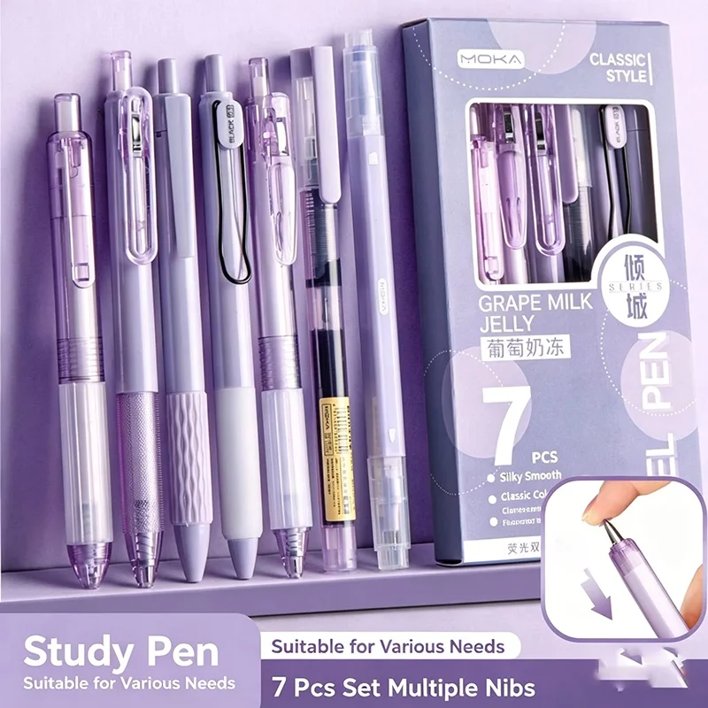 Minimalist Transparent Design Gel Pen Ballpoint Pen Writing Tools 0.5mm Gel Pen For Student Office Stationery Gel Ink Pen Set