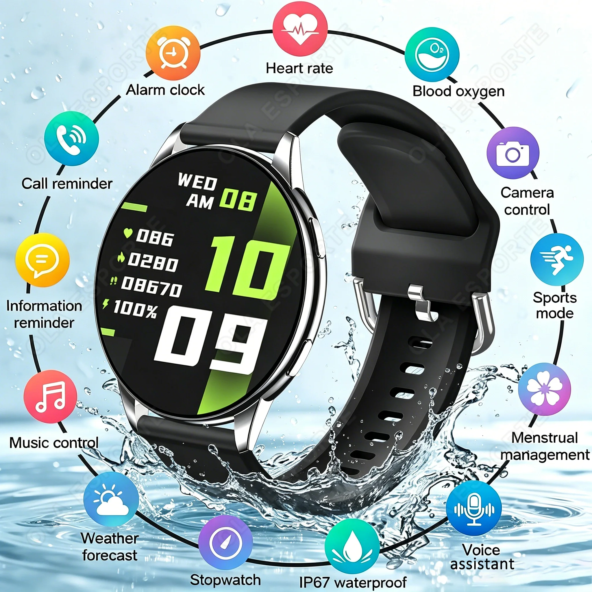 2025 Neue Smartwatch Herzfrequenz Schlaf Gesundheitsmonitor Bluetooth-Gesprächsfunktion Damen Sport Smartwatch für Android iOS HW12