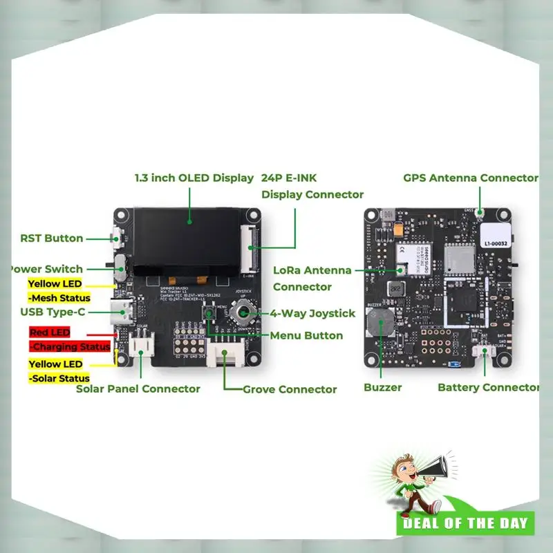 24-Hour Delivery Wio Tracker L1 OLED Low-Power GPS Tracking Lora Wio-SX1262 862-930Mhz NRF52840 L76K Meshtastic Node