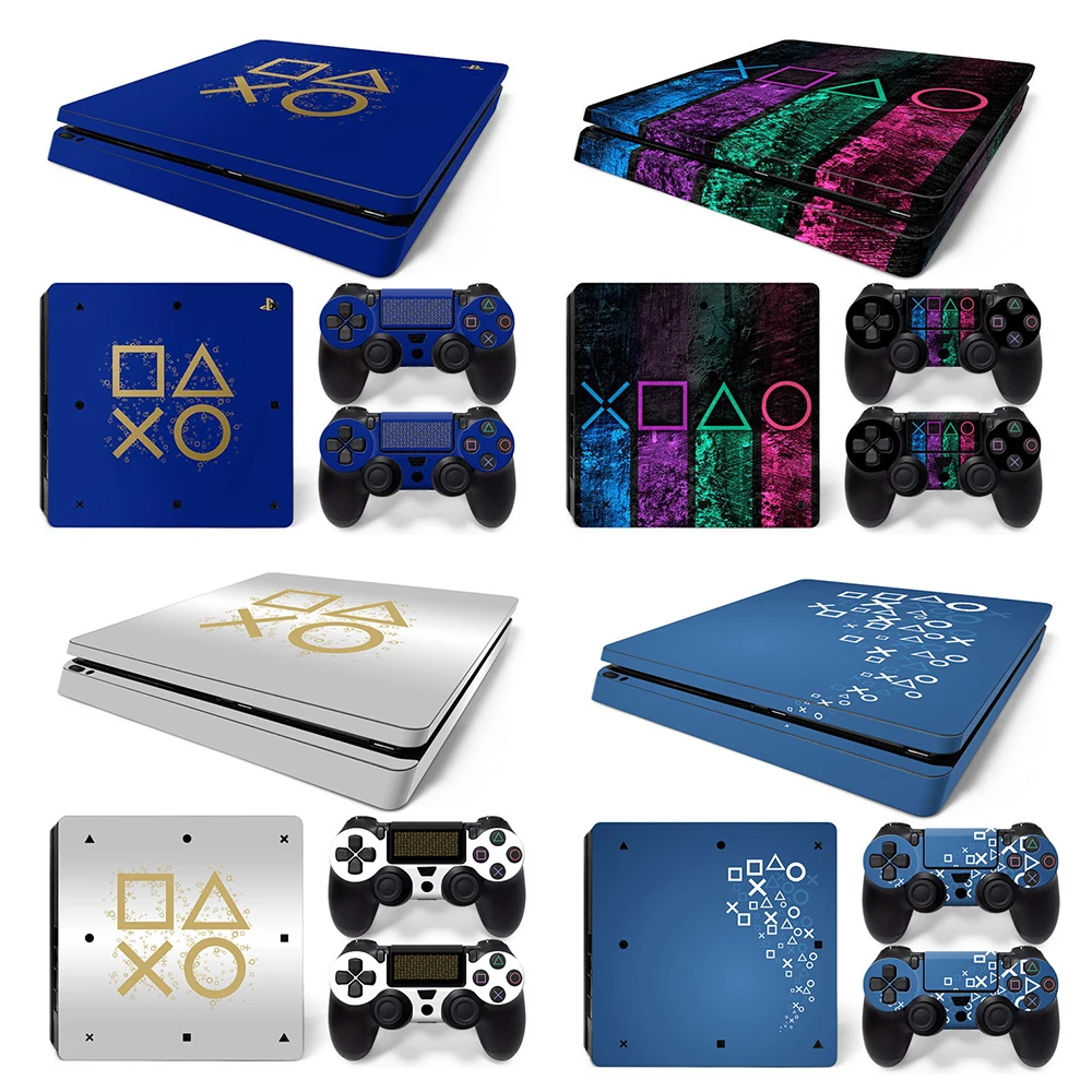 For PS4 Slim Console Skin Full Vinyl Decal Protective Sticker Cover for PS4 Slim Controller