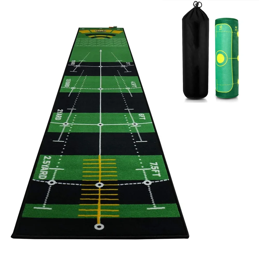 Portable Golf Training Swing Batting Practice Turf Grass Aids Golf Putting Green Mat