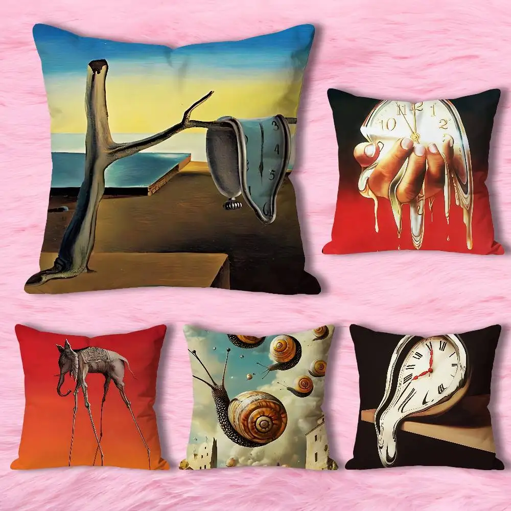 

S-Salvadors D-Dali Art Pillow Cases for Bedroom Living Room Sofa Home Decor Polyester Cushion Cover with Zipper