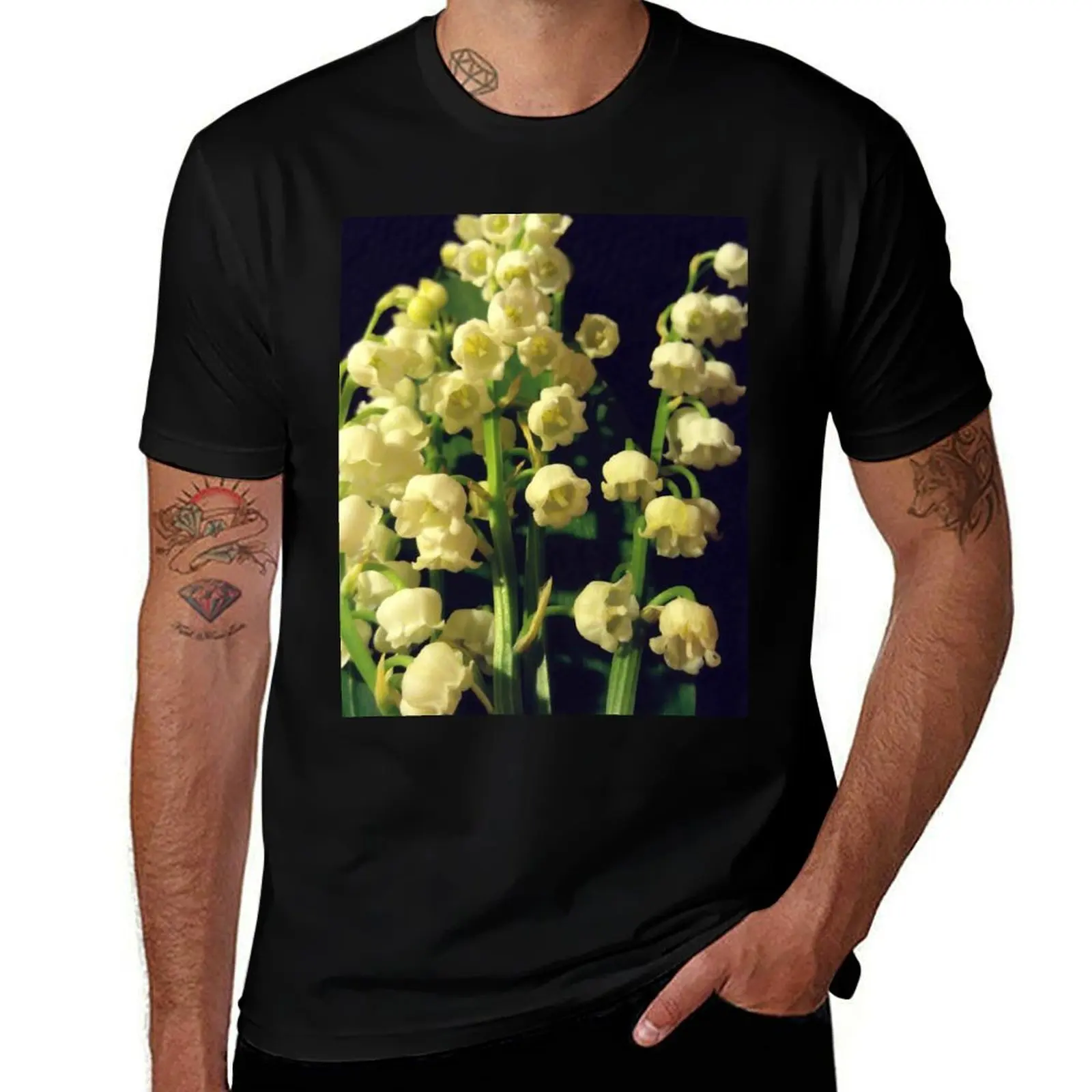 

t for cotton shirt for shirts man T-Shirt soft 07 of the white flower casual T-Shirt man Valley pack Lily man t shirts t