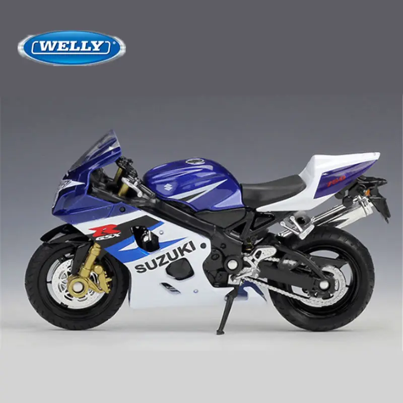 Welly 1:18 SUZUKI GSX-R750 Alloy Sports Motorcycle Model Simulation Diecasts Metal Street Racing Motorcycle Model Kids Toys Gift