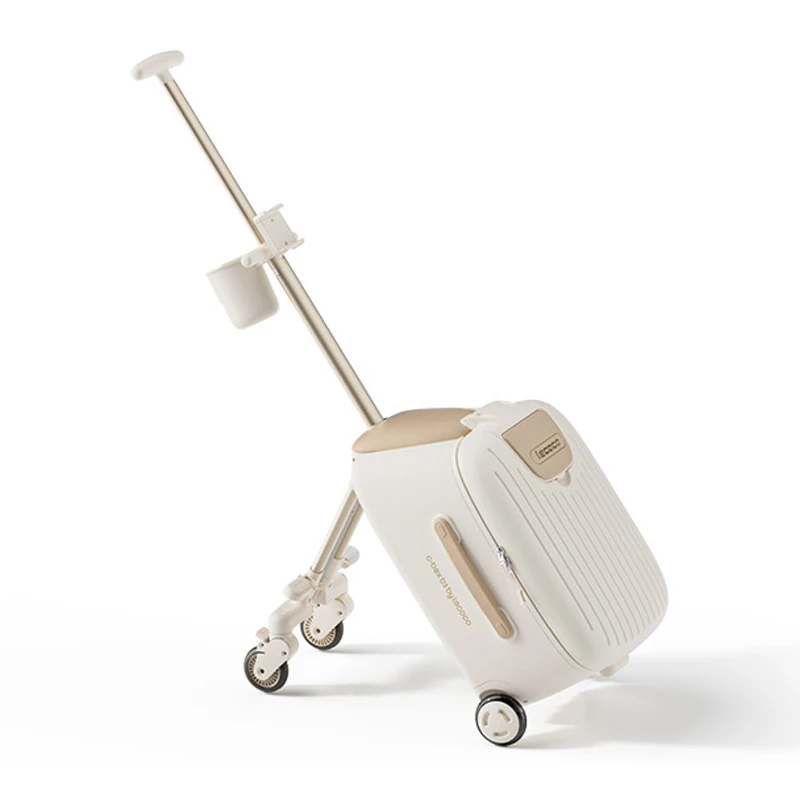 

Lazy Walking Suitcase Can Sit Ride Children's Luggage with Phone Holder Cup Holder Baby Travel Suitcases Foldable Trolley Case