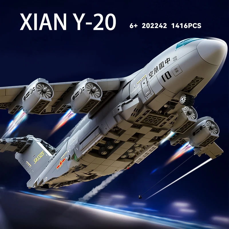 2024 new aircraft series large Kunpeng transport plane boys' toys building blocks small particles difficult assembly