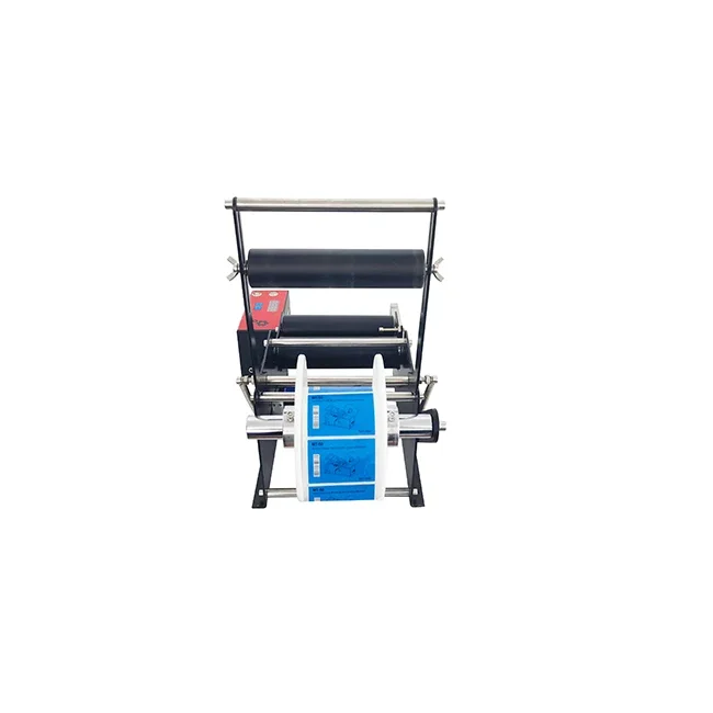 Small PET Round Bottle Labeling Machine Manual Sticker Applicator for Water Cans and Bottles Metal Packaging