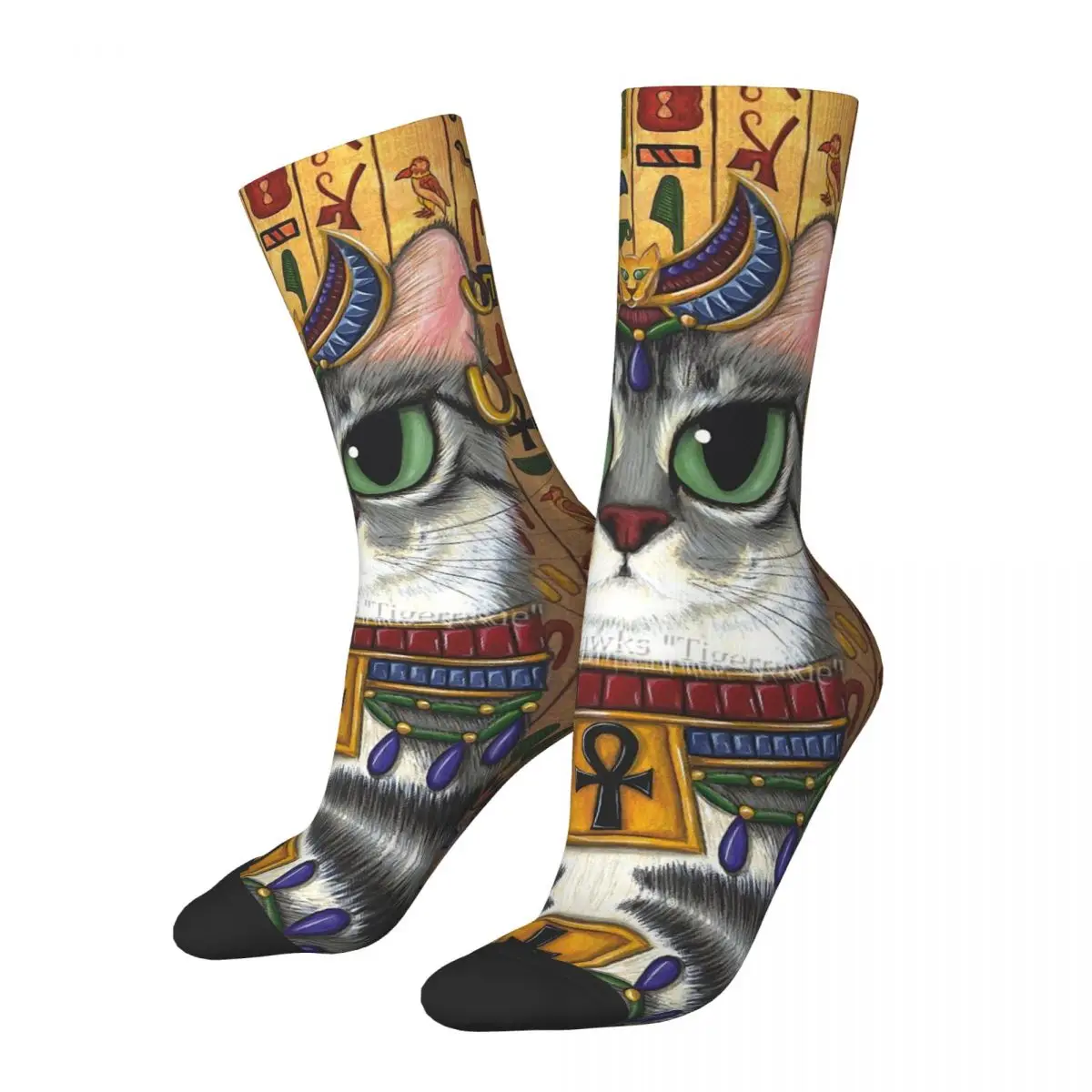 Cats And Ankh Cross Ancient Egypt Men Women Socks Windproof Beautiful Spring, Summer, Autumn, and Winter Dressing Gifts