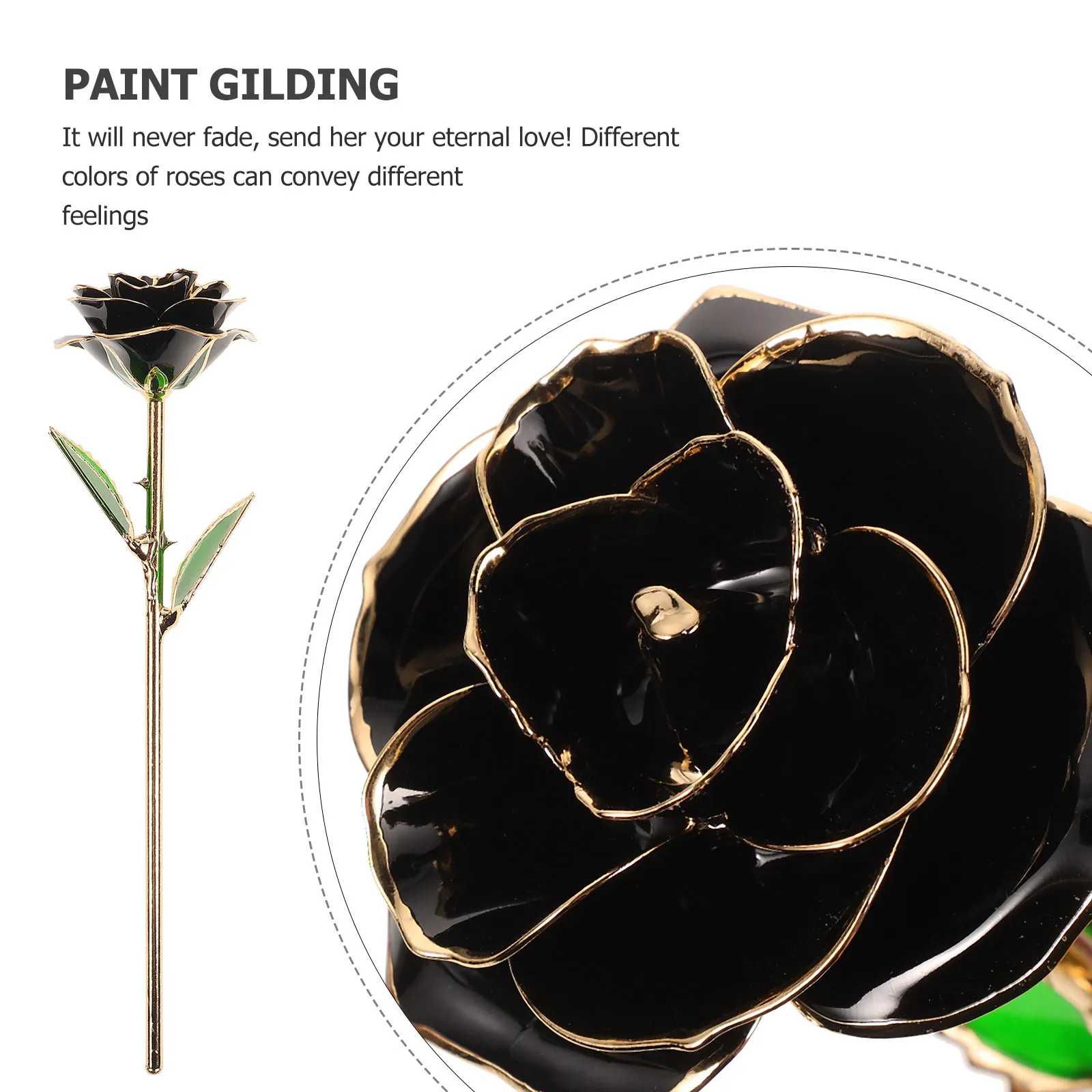 

Blooming 24K Gold Plated Lacquered Real Rose Romantic Valentine's Day/Mother's Day Gift with Black Souvenir Bag,Preserved Flower