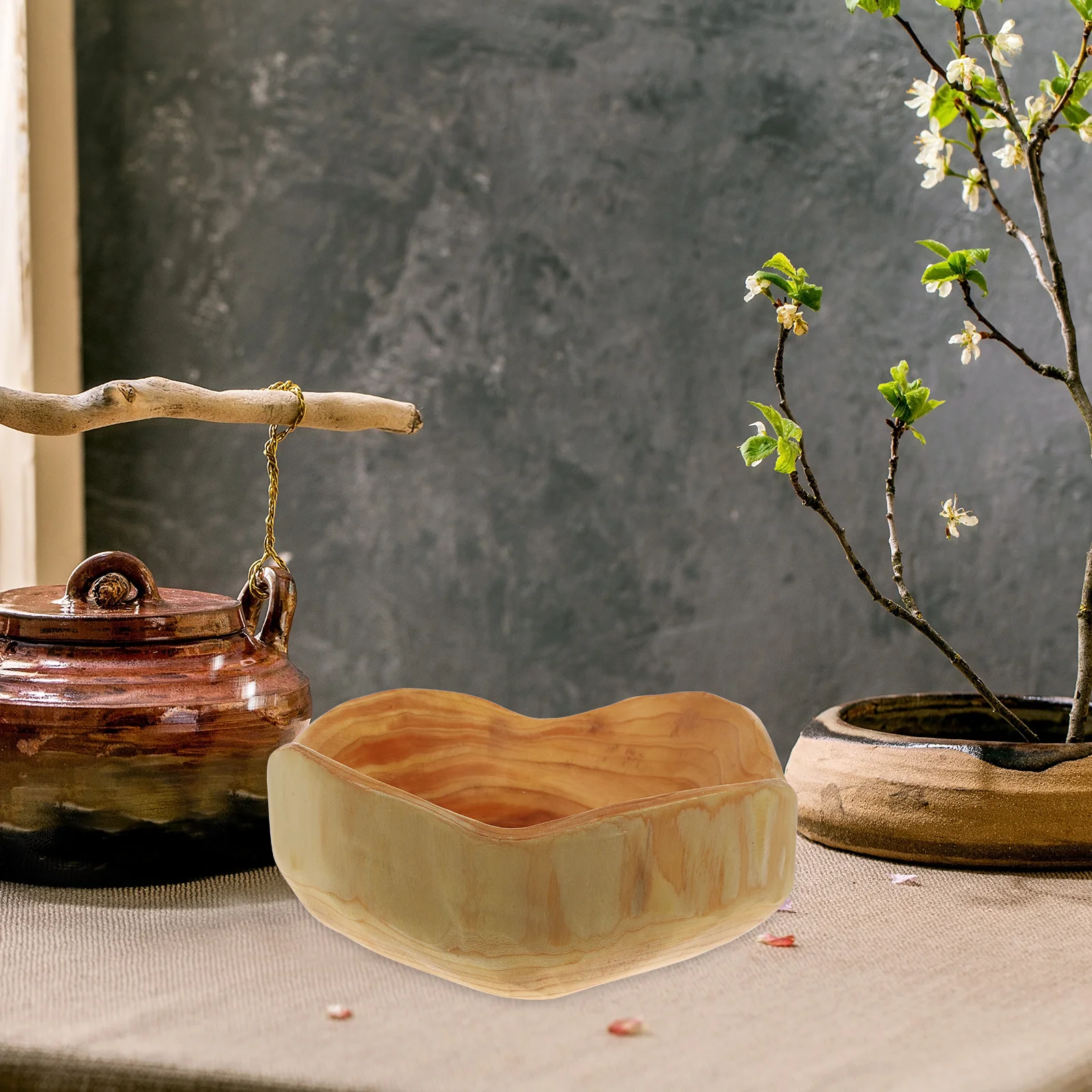 

Irregular Wooden Fruit Plate Rustic Wood Serving Platter Small Dessert Bread Snack Plate for Christmas Birthday Wedding Event
