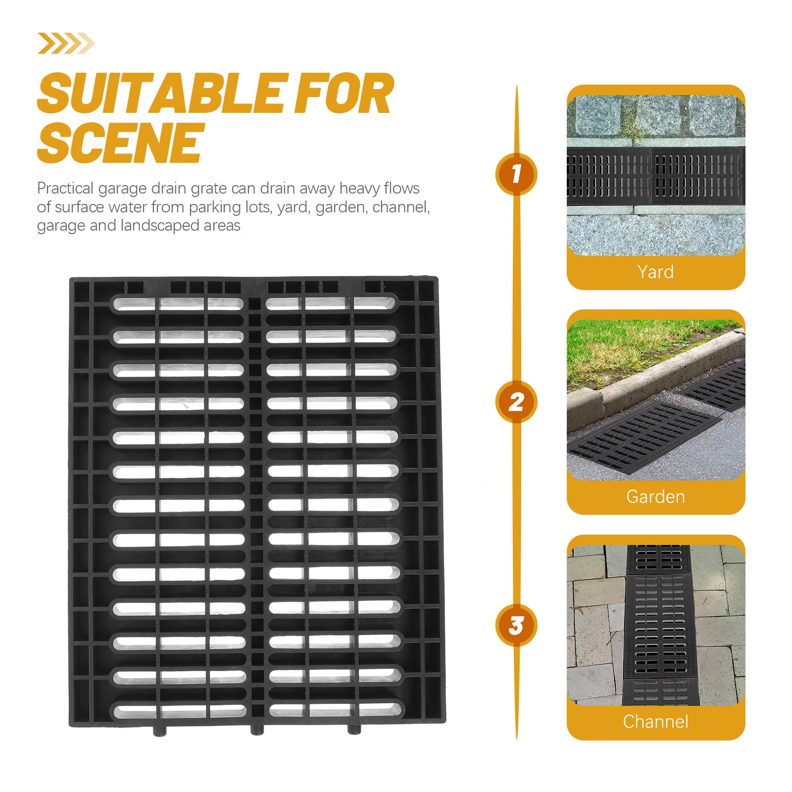 

Plastic Drainage Grate Outdoor Sewer Cover Channel Drain Drain Cover for Garden Drainage Grates Trench Accessory