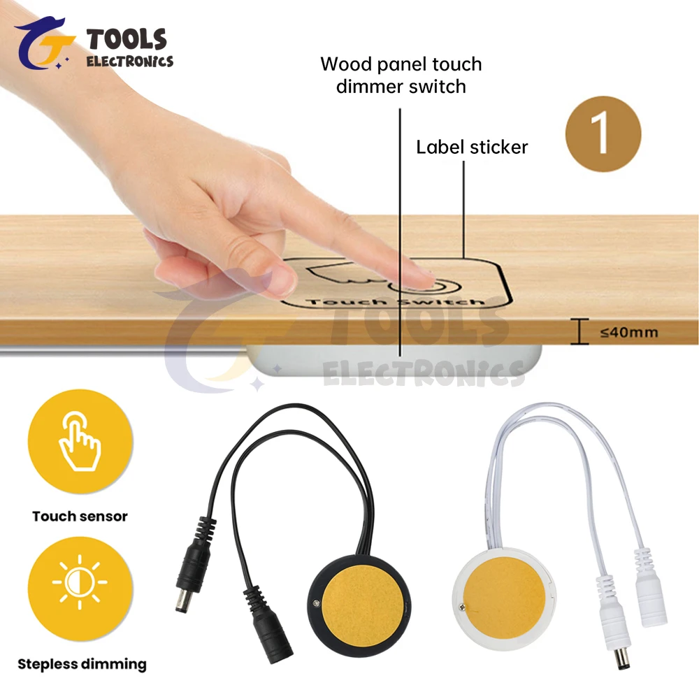 

DC 12V/24V Touch Dimming Switch 5A 60W/120W LED Touch Sensor Switch For LED Light Strip Touch Switch