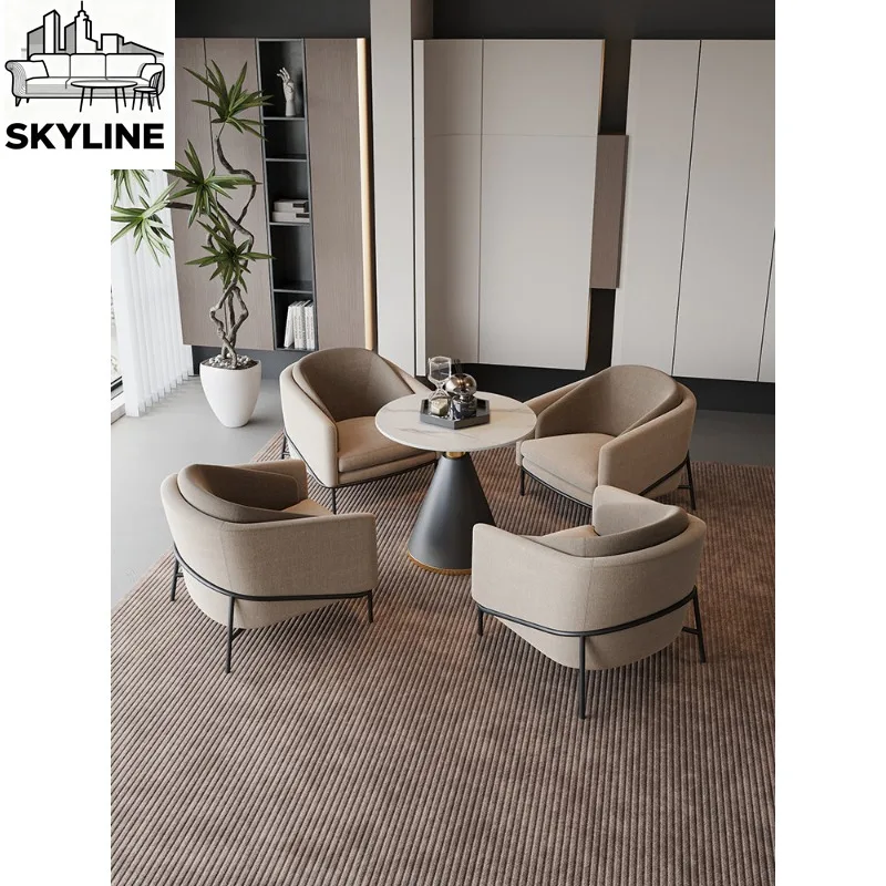 Light Luxury Reception Armchair, Stylish Single Sofa for Hotel & Club Lobbies