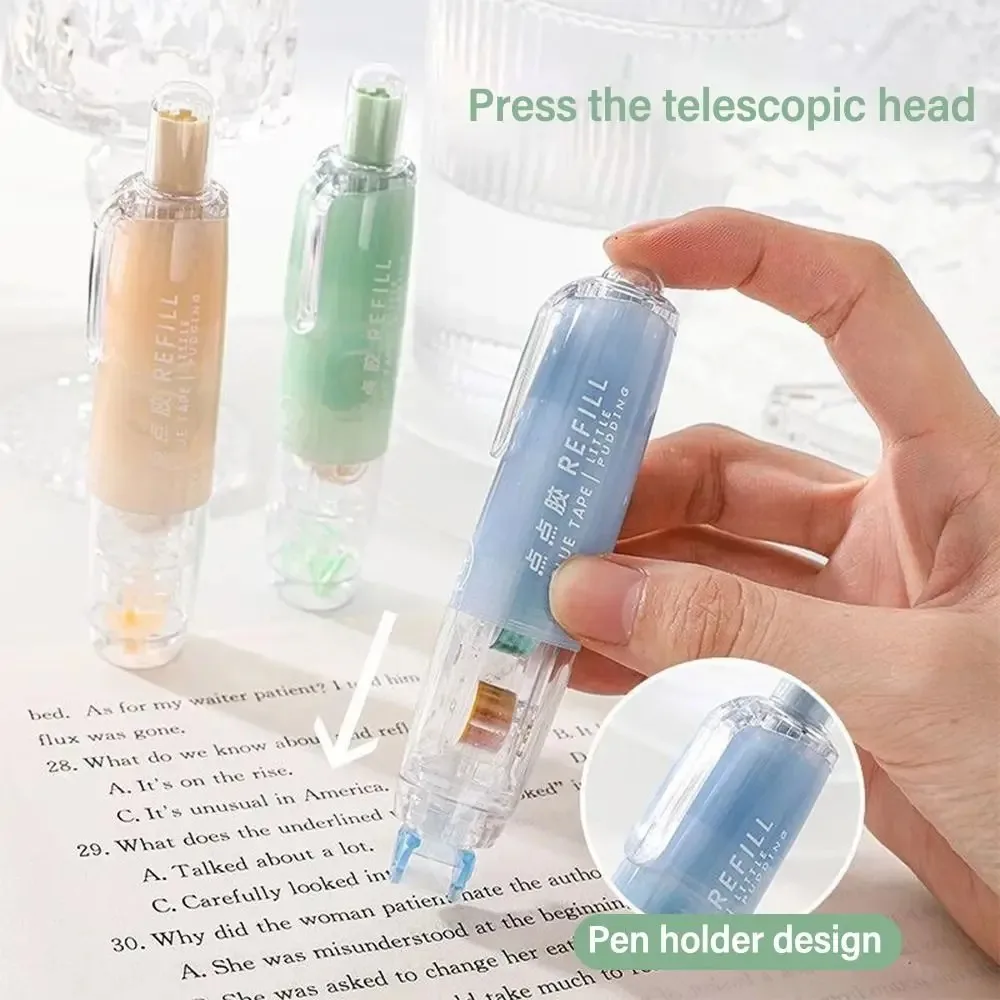 Double-sided Adhesive Press Spot Glue Pen High Viscosity Replaceable Core Correction Tape Glue Tape Stationery Large Capacity