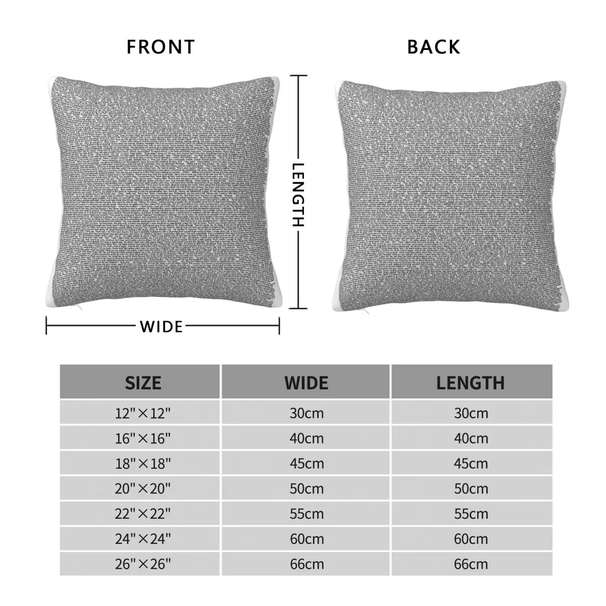 Entire Bee Movie Script Square Pillowcase Polyester Linen Velvet Creative Zip Throw Pillow Case Sofa Seater Cushion Cover 45x45