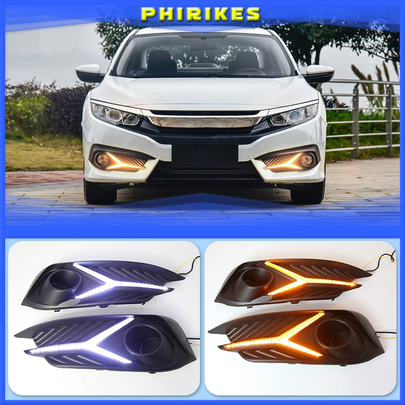 

1 set For Honda Civic 10th 2016 2017 2018 LED DRL Daytime Running Light Daylight fog lamp Rear brake tail light