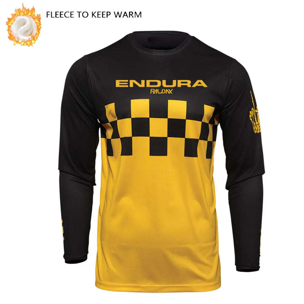 RAUDAX ENDURA Winter Warm Fleece Moto Jersey Thermal Fleece Motocross Jersey Offroad DH Downhill T-shirt Mountain Bike Jersey