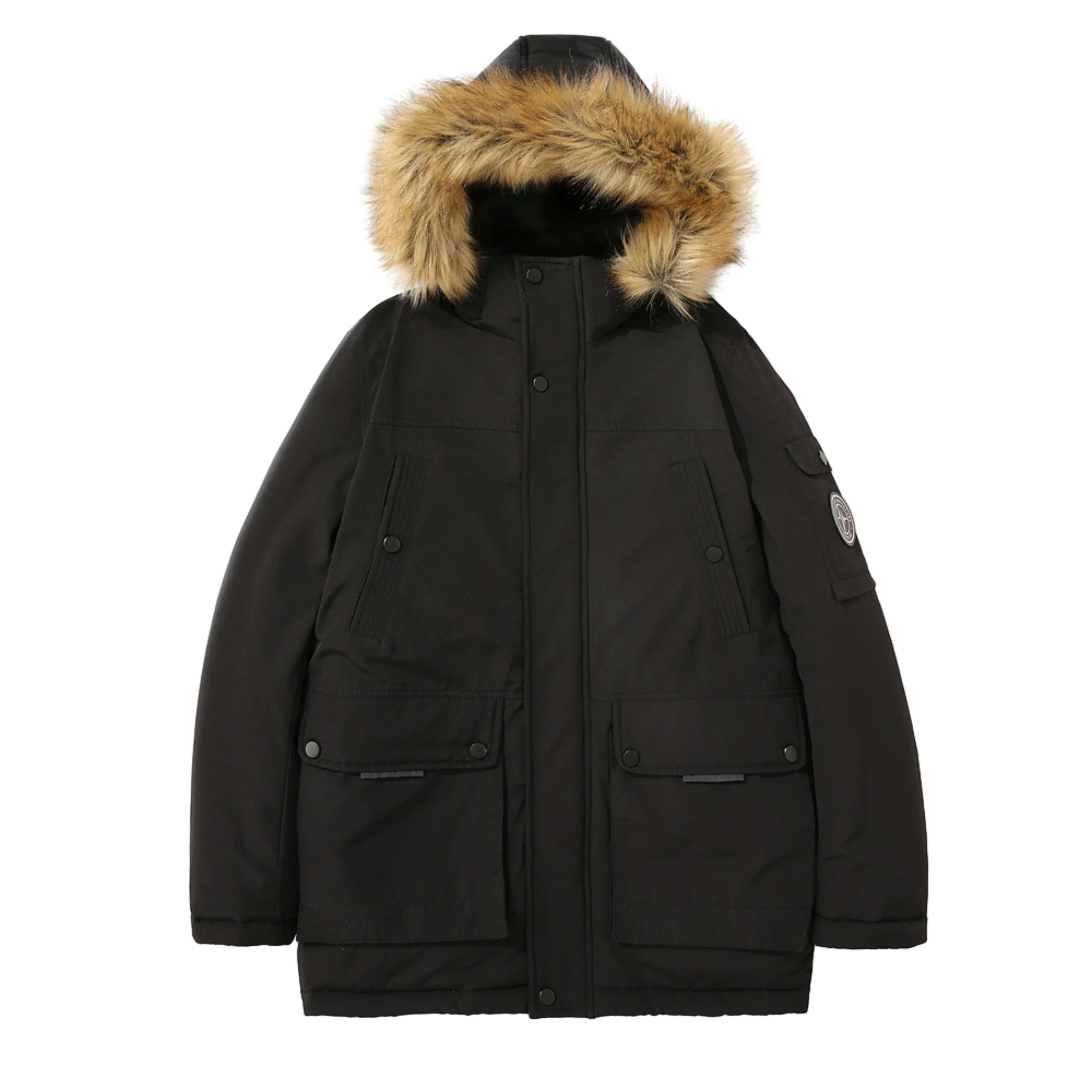 Men's Thick Warm Outerwear Clothes Winter Jacket Cotton-padding Fleece Linning Outdoor Parka Coat Hooded Windbreaker