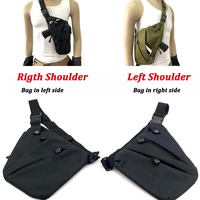 Men's Left and Right Nylon Shoulder Bag Hidden Tactical Bag Camping Hunting Pistol Holster Anti-theft Tool Bag Chest Bag