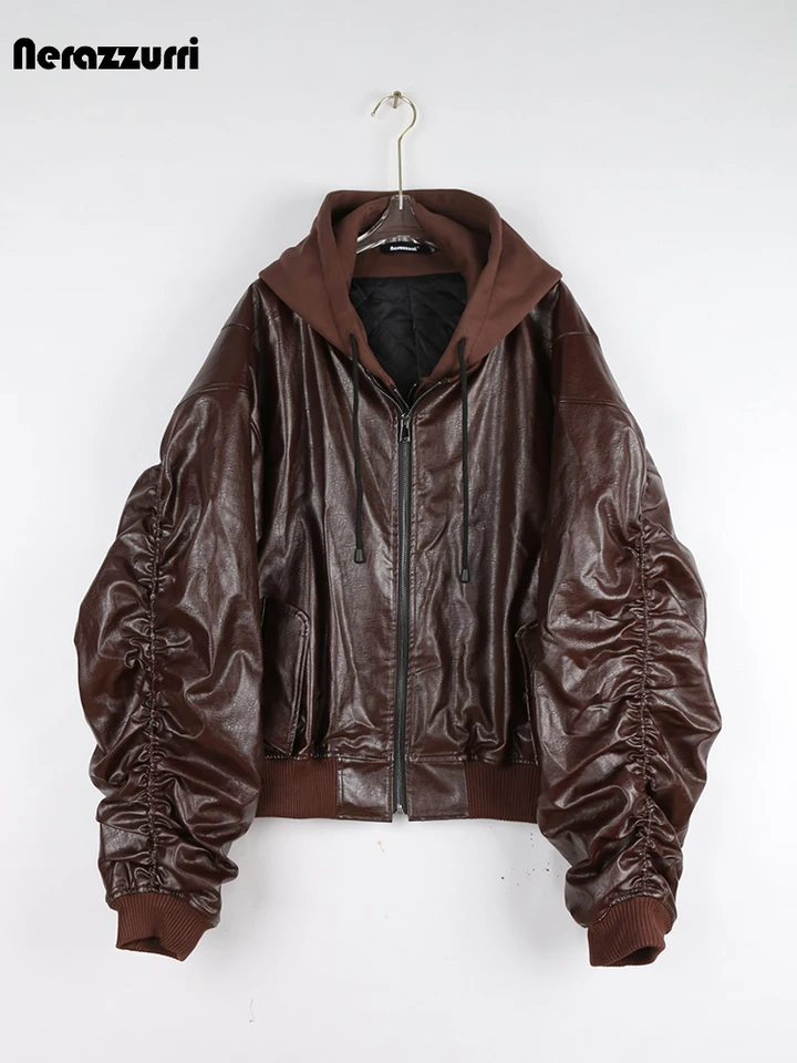 Nerazzurri Autumn Winter Cool Handsome Oversized Brown Thickened