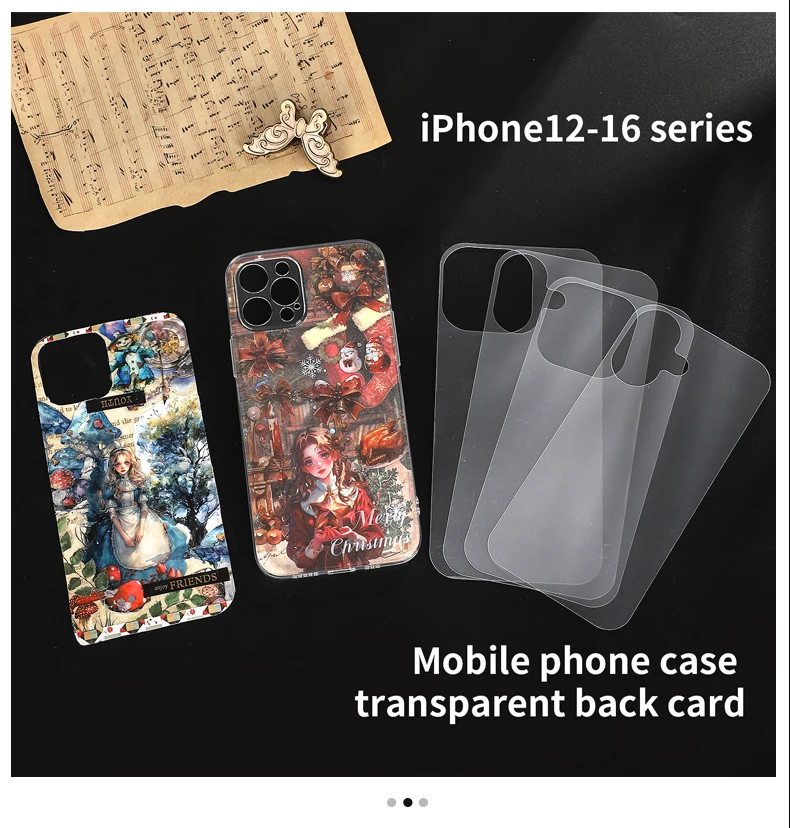 JIANWU 10 teile/satz Handy Fall Transparente Rückseite Karte Kreative DIY Journal Material Dekor Schreibwaren – Detail 17