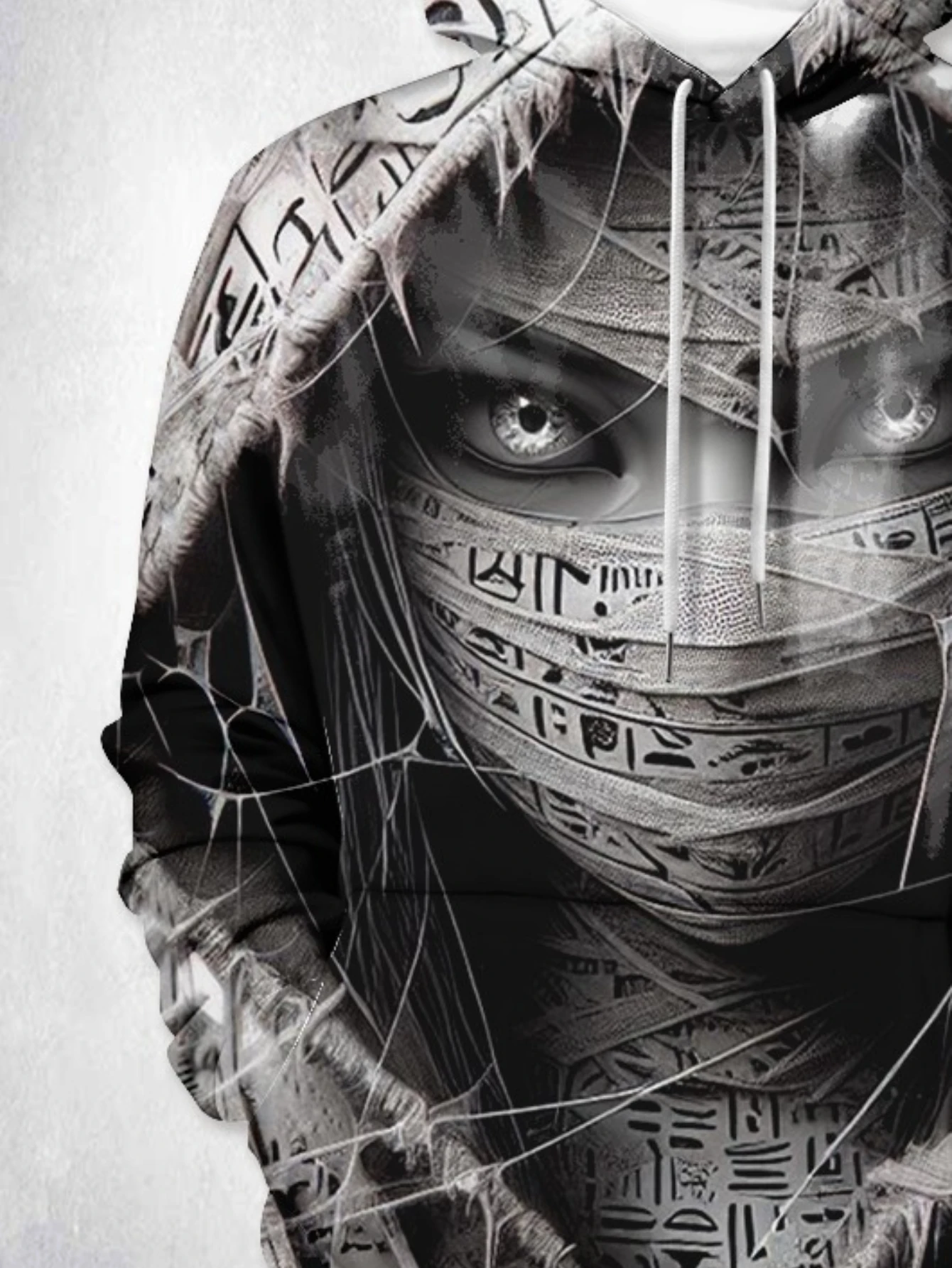 سويت شيرت رجالي عصري بقلنسوة ملثمين أنثى قاتل نمط الشكل مطبوعة بلوفر كاجوال للخروج ملابس يومية