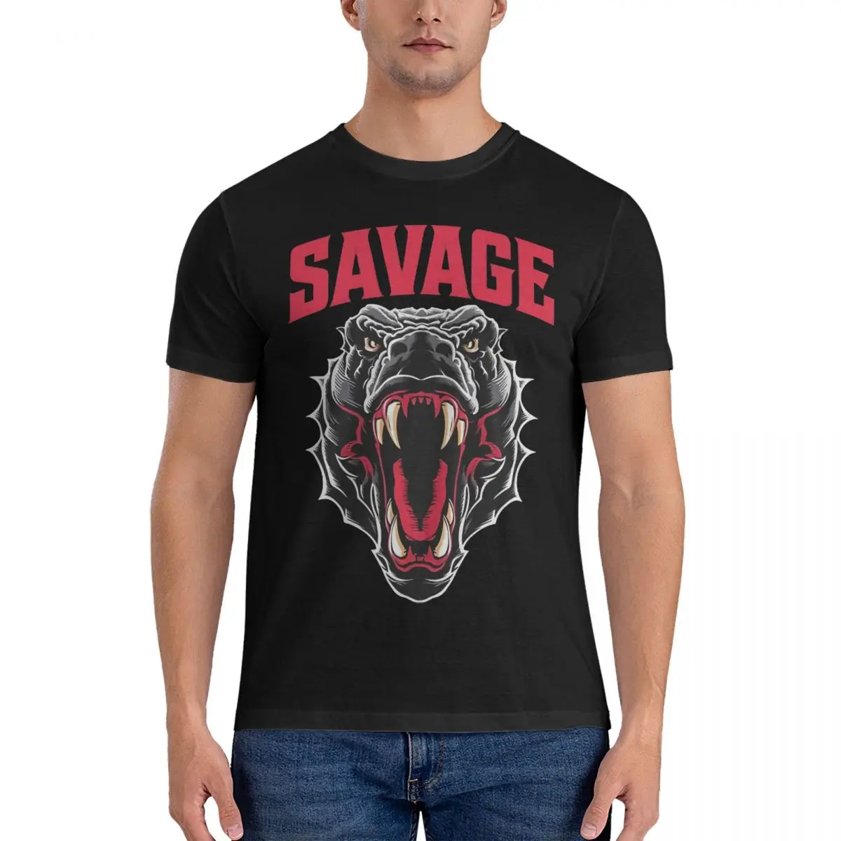 Komodo Dragon Savage T Shirts Men's 100% Cotton Casual T-Shirt O Neck Tales of Savagery T Shirt Short Sleeve Clothes tops fugees