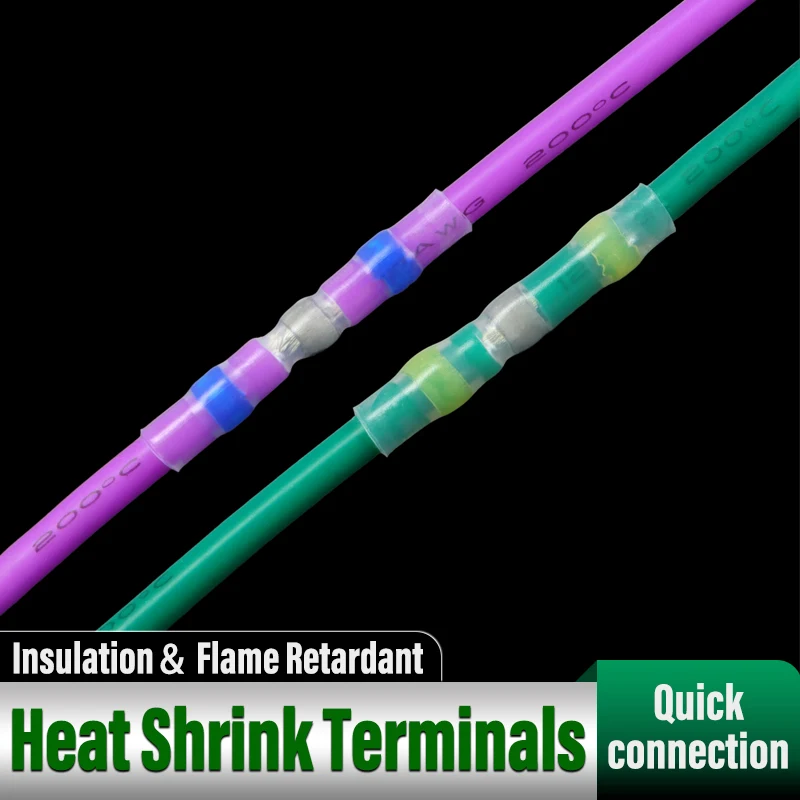 Solder-Sealed Wire Harness Connectors 10~500 Heat-Shrink Butt-Weld Crimp Terminals Waterproof Wire and Cable Connectors