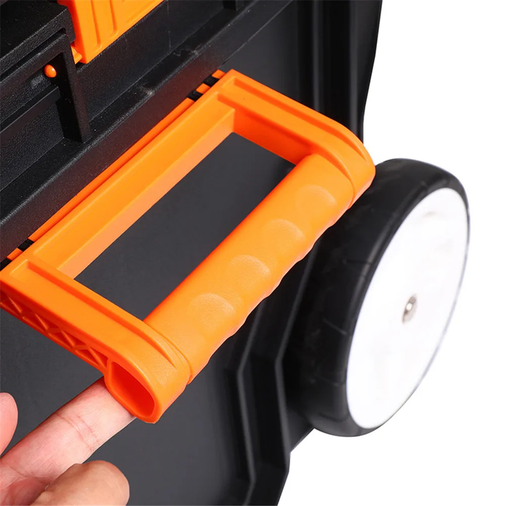 ToughSystem Tool Box Tool Box with Wheel Large Capacity Polymer Packout Rolling Tool Box for Tool Storage