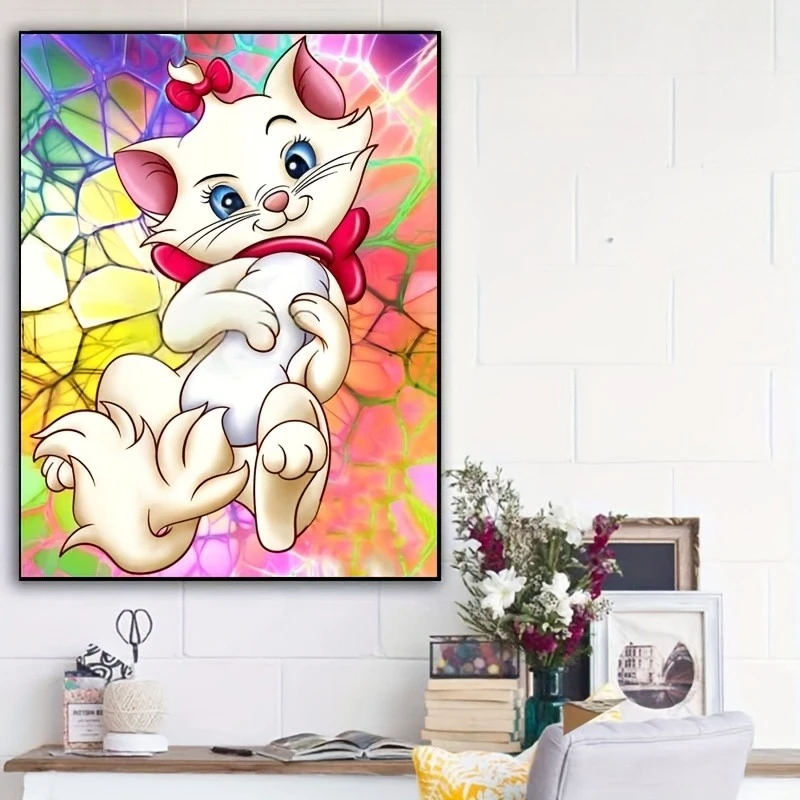 Disney miss and tramp diy pintura a óleo digital, conjunto de artesanato de arte de lazer, adequado para decoração de parede de casa e presente de festival