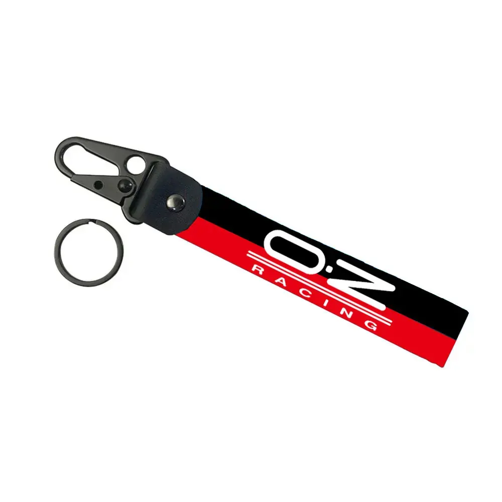 For OZ Racing Logo Metal Key Ring Hook Key Chain Hanging Strap Lanyards Wrist strap KeyChain Accessories
