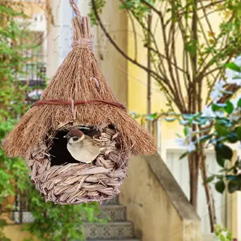 Handwoven Grass Bird House 1