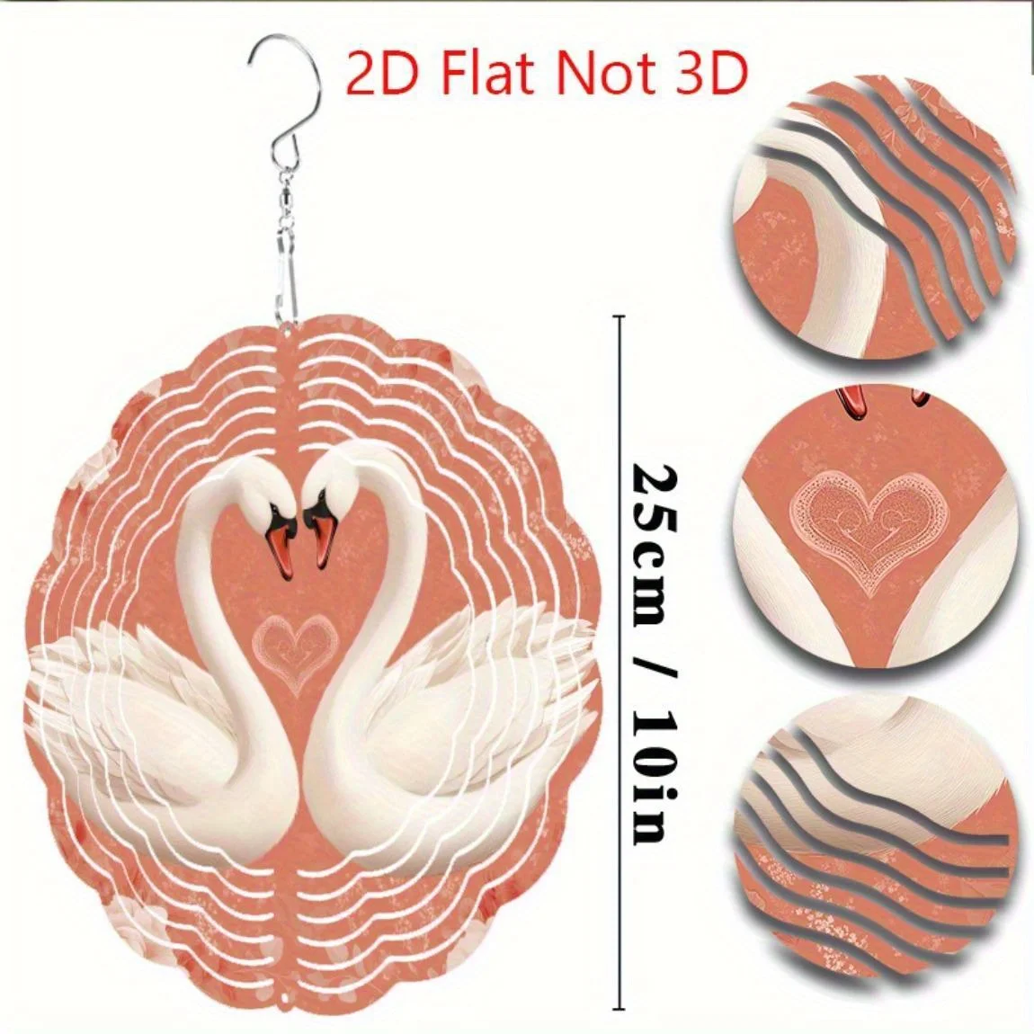 CIFBUY Spinning Wind Chime Weatherproof Outdoor Garden Decor Rotating Swan Yard Ornament Balcony Patio Home Gift Ornament