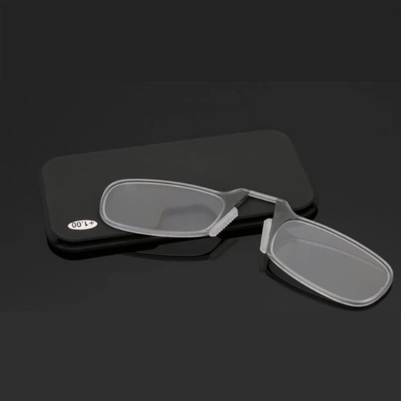 Nasenklammer, tragbare Lesebrille, randlos, ultradünn, intelligente Brille, lässige Vergrößerung mit Box 1,0 bis 3,0 – Detail 7